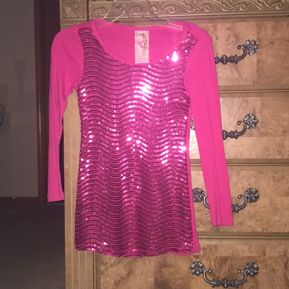 Sparkly pink shirt